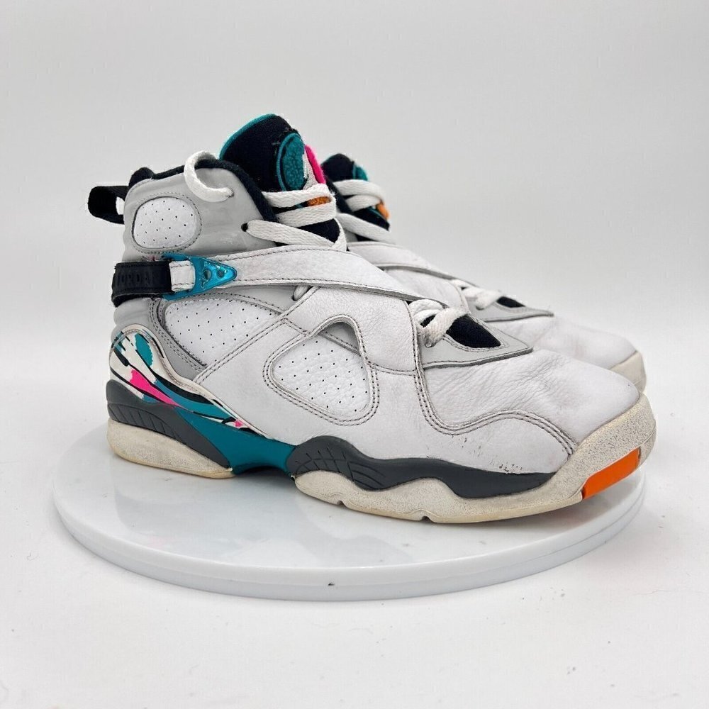 Nike Air Jordan 8 Retro Youth Size 7.5 Women 9  305368-113 South Beach Shoes